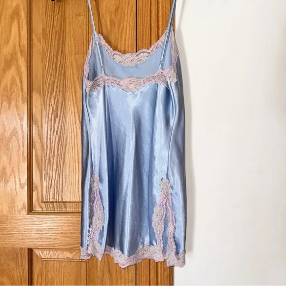 open lace back dress Victoria's Secret Icon Satin Midi Slip, Silk Nightgown, VS Logo, Women's  Lingerie, Pink (XS) at Amazon Women's Clothing store main image 0